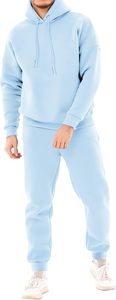 Unisex Brown Hooded <b>Tracksuit</b> Set Solid Color Cotton Full Length Casual Wear With Side Pockets Drawstring Closure Autumn Style - Product Image 3