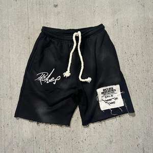 Pantalones Cortos de Algodón Desgastado con Cordón y Logotipo Personalizado para Mujer, Estilo Vintage, con Dobladillo sin Rematar, Holgados, Estilo Urbano - Product Image 5