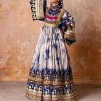 Robes afghanes Kuchi en soie 100% à imprimé floral, longues et respirantes, de style A-line, dernières tendances, vente en gros pour femmes et filles