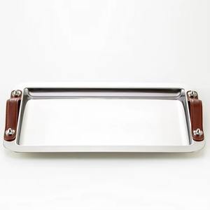Bandejas de Aluminio Personalizables al por Mayor con Asas de Cuero, Modernas, Ecológicas, Hechas a Mano, Multifuncionales para Eventos de Boda - Product Image 3