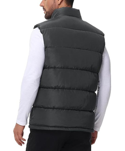 High Quality <b>Men</b> Winter <b>Warm</b> Thin Sleeveless Button Design Solid Puffer Vest <b>Jacket</b> Waterproof Breathable Eco-Friendly Casual - Product Image 2