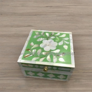 Handmade Eco-Friendly Polished Mother Pearl Rectangle Inlaid Jewelry <b>Box</b> Accessories Modern Home Decor Natural Craft India - Product Image 1