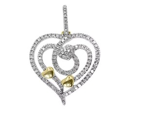 Pendentif Moissanite en forme de cœur plaqué or rhodié, entièrement serti de pierres, pour femme, style Hip Hop, Rapper, Bijou de mode - Product Image 1