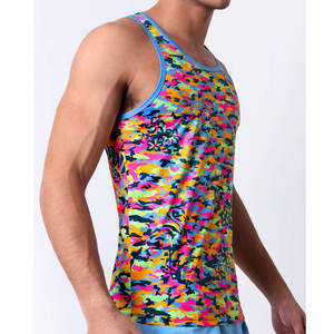 Nueva colección de verano, camiseta sin mangas con estampado de sublimación para hombre, ropa de gimnasio transpirable, chaleco de diseño a todo Color vibrante, Ideal para ropa deportiva - Product Image 6
