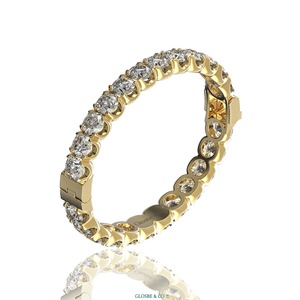 Glosbe & Co Bracelet rond GRA entièrement en moissanite 3 mm (certifié SJC) pour usage quotidien, synthétique (moissanite de laboratoire), classique vietnamien en argent sterling - Product Image 2