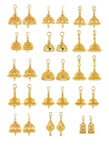 Pendientes Jhumka de Oro Sólido de 22K para Mujer, Oro Amarillo 916 Auténtico, Joyería Nupcial India, Pendientes Colgantes Tradicionales con Filigrana - Product Image 5