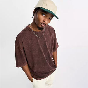 T-shirt personnalisé pour homme, imprimé délavé à l'acide, avec logo sur mesure, 100 % coton, séchage rapide, coupe ample - Vente en gros OEM - Product Image 2