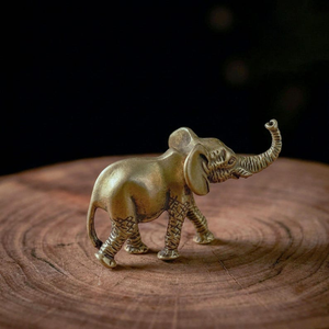 Handcrafted Brass <b>Elephant</b> Statue Decorative Golden Metal <b>Elephant</b> Figurine Luxury Tabletop Animal Sculpture Home Office <b>Decor</b> - Product Image 3