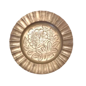 Assiettes de présentation rondes en métal plaqué or avec bord tressé pour mariage, banquet, hôtel et restaurant - Product Image 4