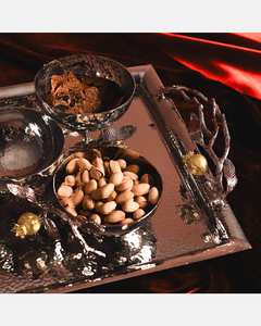 Plato Decorativo Redondo de Cerámica Hecho a Mano con Incrustaciones Doradas, Estilo Americano, para Fiestas y Regalos de Oficina - Product Image 5