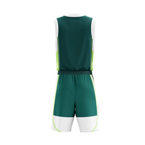 Conjunto de Uniforme de Baloncesto Verde Personalizado, Sin Mangas, Cuello en V, Absorbente de Humedad, Sublimado, Unisex, para Equipos Deportivos de Adultos - Product Image 4