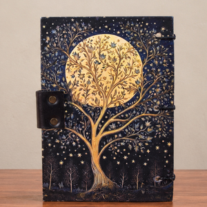 <b>A5</b> Tree Moon Handmade Paper Journal | Eco Friendly Hardcover Lock Diary <b>Notebook</b> with Artistic Nature Design Gift Set Writing - Product Image 2