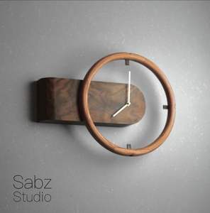 Horloge murale en bois massif naturel, quartz silencieux sans tic-tac, design Art Déco, étanche, cadeau de mariage - Product Image 3