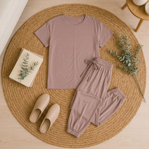 Ensemble de pyjama pour femmes en deux pièces, polyester viscose certifié OEKOTEX, doux, anti-boulochage - Product Image 6