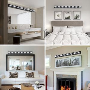 Lampada da Parete LED Moderna ed Elegante da 52 Pollici, 8 Luci, Efficiente dal Punto di Vista Energetico, in Ferro e Acrilico, Dimmerabile, per Specchi da Bagno - Product Image 4