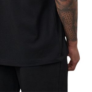 Camiseta negra de cuello redondo extragrande para hombre, ropa informal de manga corta, ligera, transpirable, a la moda de verano, mezcla de algodón - Product Image 5