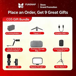Estabilizador de Gimbal para Smartphone, Kits de Vlogging con Seguimiento por IA, Soporte Extensible, Luz de Relleno, Mini Micrófono, Soporte de Posicionamiento Dual - Product Image 2