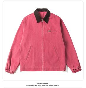 Nouvelle veste d'extérieur surdimensionnée à fermeture éclair pour homme, en toile vintage de qualité supérieure, style Euro/US, prête à l'emploi, personnalisable - Product Image 5