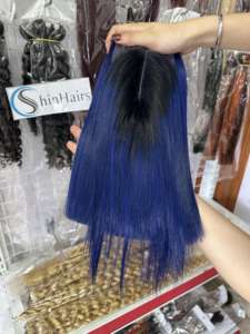 Ombre Blue Bone Straight Raw Hair 100% Cabello humano vietnamita para mujeres negras Estilos con precio al por mayor barato - Product Image 3