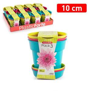 Lot de 3 pots de jardin et 10 pots de fleurs/vasques de 10 cm - Product Image 1