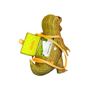 Bolso Infantil de Mimbre con Forma de Dinosaurio Hecho a Mano, Bolso Bandolera Ecológico para Accesorios Infantiles - Product Image 5