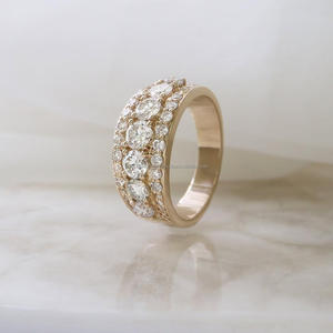 IGI/GIA Lab Grown Cut Diamond Unisex Fine White Gold Vintage 14k Yellow Wedding/Bague de fiançailles Anniversaire en acier inoxydable - Product Image 1