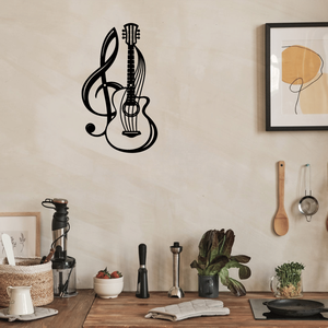 CIFbuy Decorazione da Parete Vintage con Chitarra Elettrica Nera, Stile Gotico Grunge, per Studio Musicale o Camera da Letto, Regalo Unico Punk Rock - Product Image 6