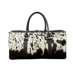 Sac de voyage en cuir de vachette véritable vintage, grande capacité, sac de week-end LHDB-0024 - Product Image 3