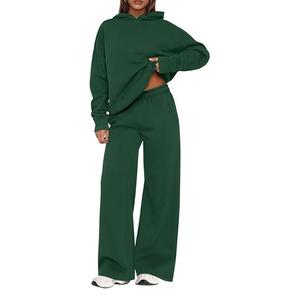 New Trending Custom Acid Wash Cropped Hoodies Women Washed Hoodie and Joggers Tracksuits Women's Fully Customized - Product Image 2