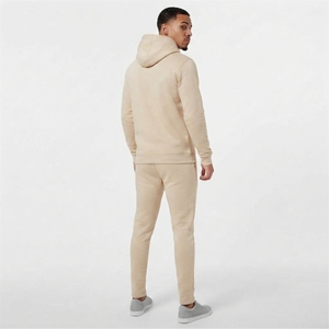Ensemble de survêtement 2 pièces personnalisé pour homme, respirant, séchage rapide, automne, avec capuche unie en polaire et cordon de serrage, pull intégral décontracté pour la gym et le jogging - Product Image 3
