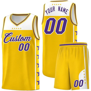 ชุดยูนิฟอร์มบาสเก็ตบอลแบบกำหนดเอง พร้อมโลโก้ทีม ชื่อ หมายเลข โรงเรียน วิทยาลัย ชมรม ชุดฝึกซ้อม ชุดกีฬา ผลิตจากโพลีเอสเตอร์ 100% ตัดเย็บตามสั่ง - Product Image 1