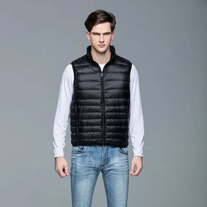 2026 Latest Wholesale High Quality Custom Made Mens Breathable <b>Canvas</b> Waterproof Windproof PU Leather Puffer Vest Winter Casual - Product Image 5