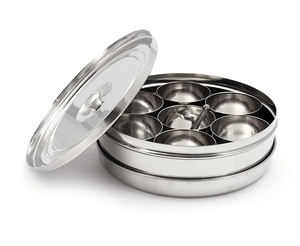 New Crafts Mirror Polished Stainless Steel Spice <b>Box</b> <b>Herb</b> Tool Storage with Lid and Spoon - Product Image 4