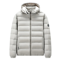 Veste matelassée à capuche pour homme, manteau d'hiver bleu marine uni, coupe-vent, fermeture éclair, vêtement d'extérieur épais et chaud