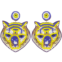 Boucles d'oreilles créoles unisexes légères, personnalisables, motif Aigle, faites à la main, broderie de perles de rocaille, tendance, pour mariage, cadeaux et artisanat