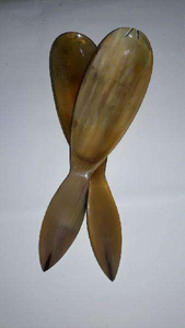 Juego de Cucharas para Ensalada de Estilo Náutico de Alta Calidad, Más Vendido, con Mango de Madera y Servidor de Cuerno de Búfalo Pulido, Artesanía Natural - Product Image 3