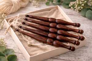 Wooden <b>Crochet</b> <b>Hook</b> Elegant Natural Wood Design With Comfortable Grip for Crafting Enthusiasts Worldwide - Product Image 5
