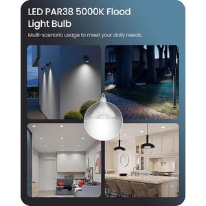 Confezione da 2 Lampadine LED PAR38 Dimmerabili IP65, Equivalente a 120W, per Illuminazione Esterna di Patio, Giardino, Portico, Vialetto e Garage - Product Image 4