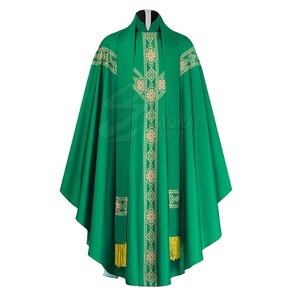 Batas de iglesia de alta calidad con detalles de bordado cosidos a mano Batas de Iglesia asequibles con material transpirable y cómodo - Product Image 1