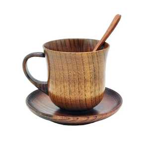 Tasse à soupe et à café en bois massif à large ouverture, style japonais, grande capacité, tasse à thé en bois écologique, mug à lait pour le petit-déjeuner - Product Image 6