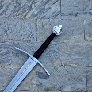 Stainless Steel Straight Edge <b>Sword</b> With Black Handle And <b>Silver</b> Guard 0.6mm Blade Thickness Industrial Grade - Product Image 5