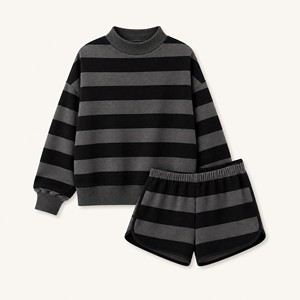 ชุดเสื้อสเวตเตอร์คอเต่าลายทางสำหรับผู้หญิง รุ่นลำลองสองชิ้น TS-STR-012 - Product Image 1