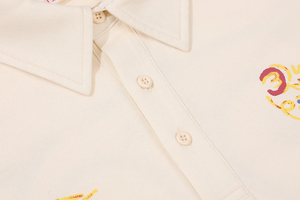 Polo brodé pour homme Calm Mind, manches courtes, coton Oxford, style décontracté, respirant, logo sur le devant - Product Image 5