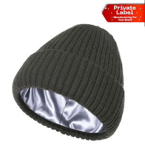 Gorro de satén liso al por mayor, gorro de dormir con forro de satén suave, gorro de satén de color personalizado, gorro de satén unisex, gorro de seda. - Product Image 1