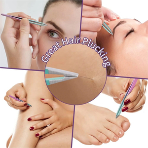 Juego de Pinzas para Cejas de Acero Inoxidable Modernas con Tijeras y Cepillo para Depilación Precisa y Aplicación de Maquillaje - Product Image 6