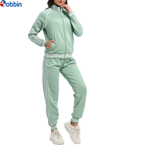Ensemble de survêtement classique personnalisé pour femme, très populaire, pour le sport, à manches longues, tenue de gym unie 2-en-1 - Product Image 4