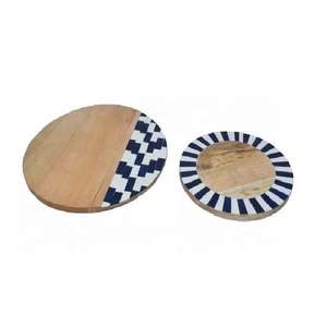 Elegante bandeja de servir y almacenamiento con incrustaciones de madera y hueso para bombones, plato de servir redondo de lujo, decoración de mesa para el hogar y restaurantes. - Product Image 3