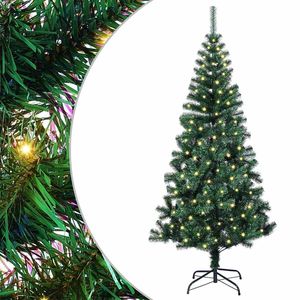 Sapin de Noël artificiel vert pré-éclairé de 59,1 pouces, en PVC et métal - Product Image 2