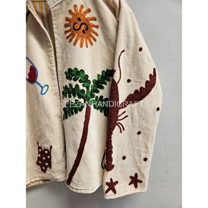 Chaqueta de terciopelo hecha a mano con diseño de bordado floral, forro de algodón Suzani, abrigo unisex de secado rápido. - Product Image 2