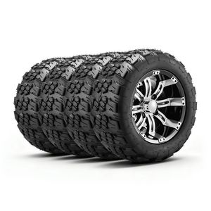 Set di 4 Ruote in Lega di Alluminio Nere da 12 Pollici 20x10 12 per Golf Cart, Compatibili con Club Car EZGO Yamaha 4 P e Altri Veicoli, Pneumatici e Accessori - Product Image 1